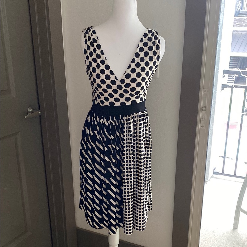 Boston Prosper Polka Dot Black and Off White Dress Sz 0